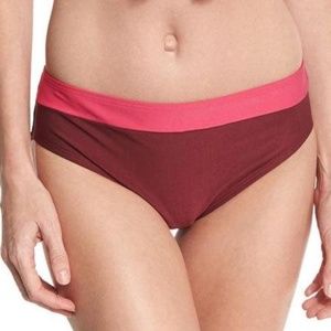 NWT KATE SPADE Bikini Bottom Small Maroon & Pink